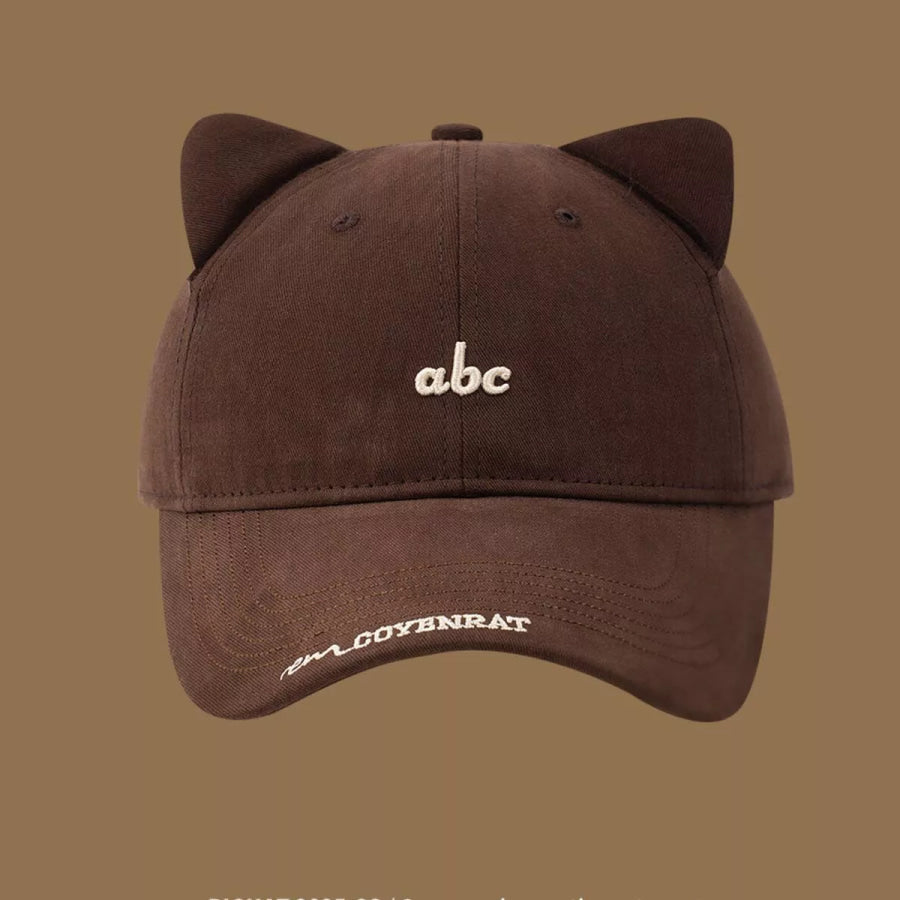 Cat Ear Baseball Cap Black / One Size Apparel and Accessories