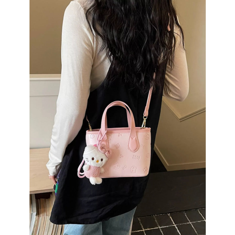 Cat Embossed Crossbody Bag Pink / One Size Apparel and Accessories