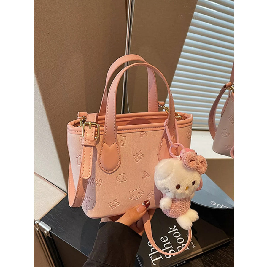 Cat Embossed Crossbody Bag Pink / One Size Apparel and Accessories