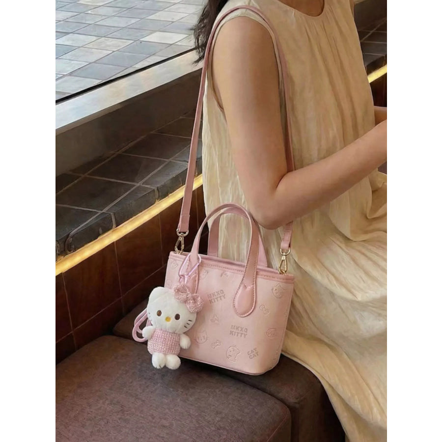 Cat Embossed Crossbody Bag Pink / One Size Apparel and Accessories