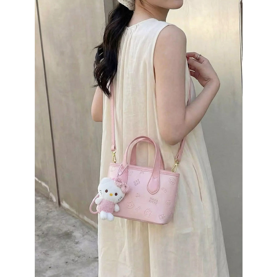 Cat Embossed Crossbody Bag Pink / One Size Apparel and Accessories