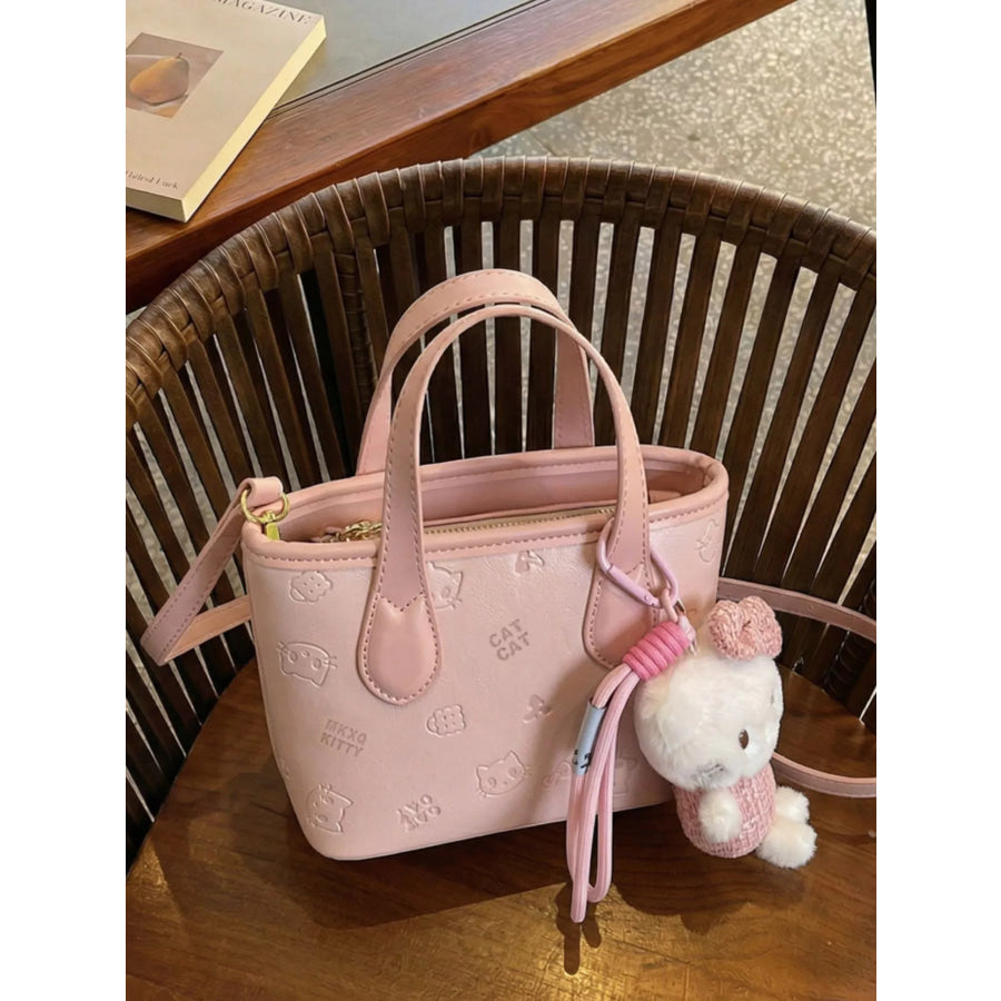 Cat Embossed Crossbody Bag Pink / One Size Apparel and Accessories
