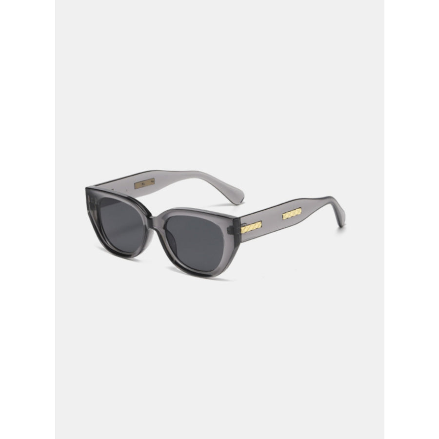 Cat Eye Polycarbonate Frame Sunglasses Gray / One Size Apparel and Accessories