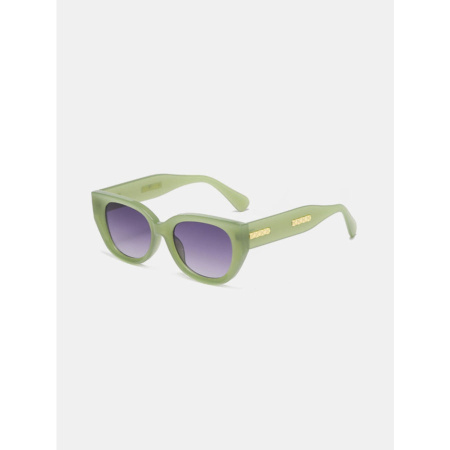 Cat Eye Polycarbonate Frame Sunglasses Sage / One Size Apparel and Accessories