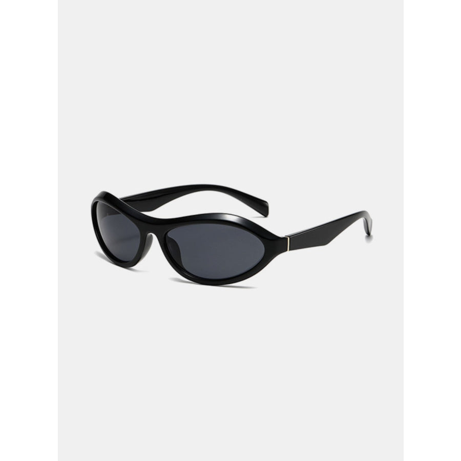 Cat Eye Polycarbonate Sunglasses Black / One Size Apparel and Accessories