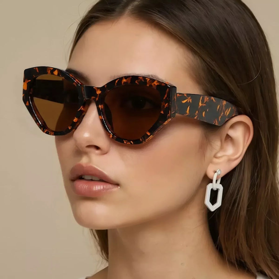 Cat-Eye Sunglasses Leopard / One Size Apparel and Accessories