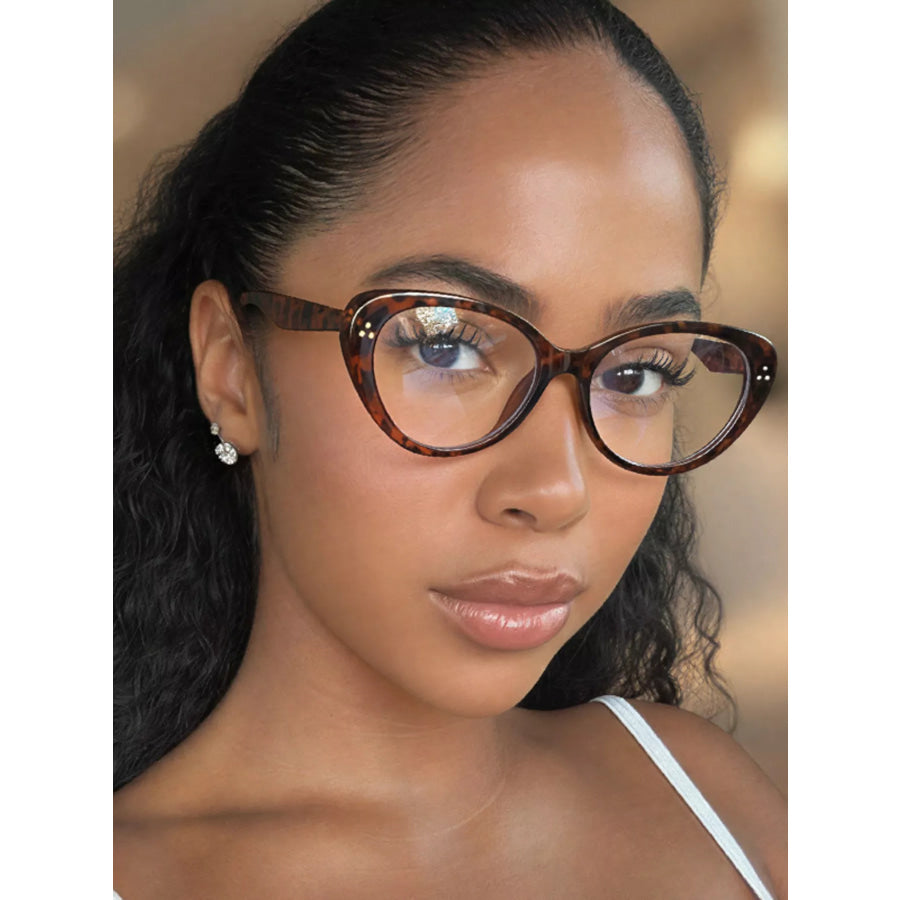 Cat-Eye Sunglasses Leopard / One Size Apparel and Accessories
