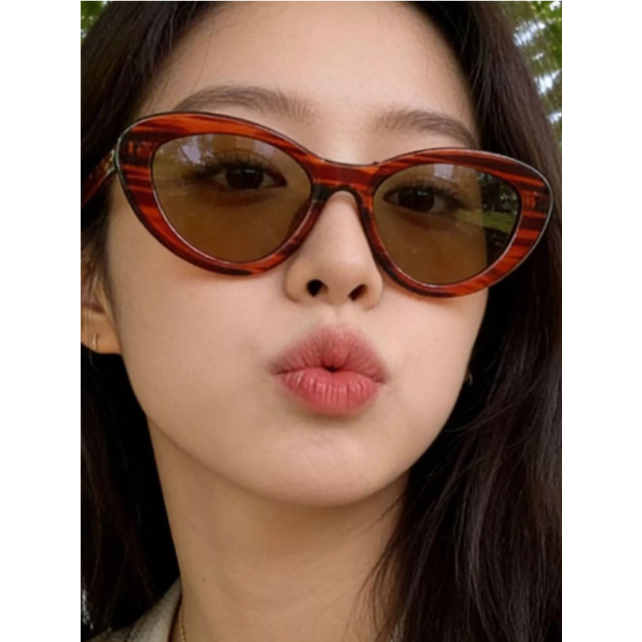 Cat Eye Sunglasses Orange / One Size Apparel and Accessories