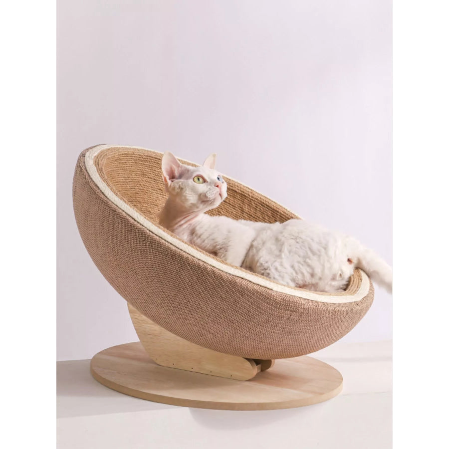 Cat Nest with Hemp Rope Scratcher Eggshell / ONESIZE Apparel and Accessories