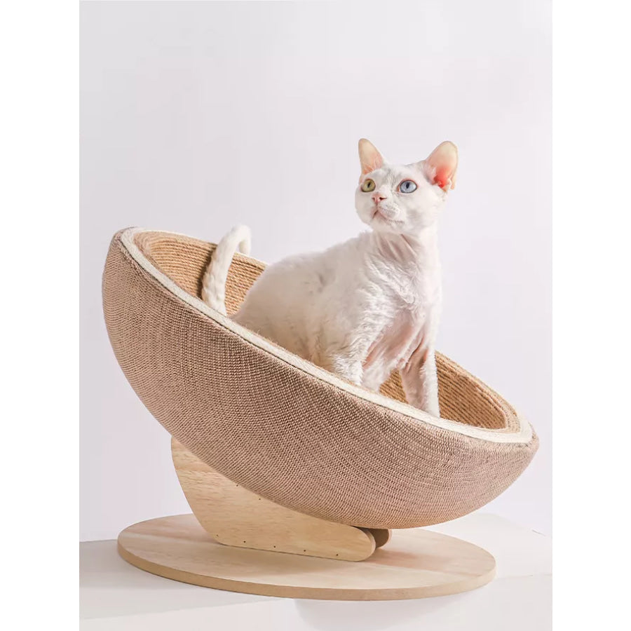 Cat Nest with Hemp Rope Scratcher Eggshell / ONESIZE Apparel and Accessories