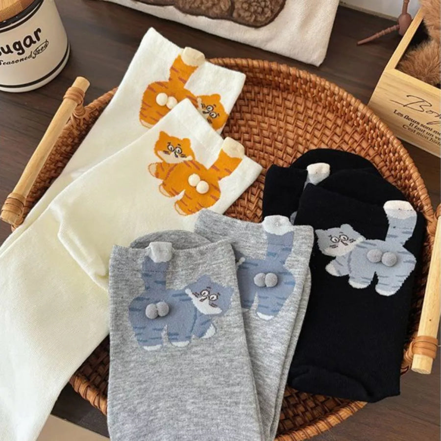 Cat Pattern Cotton Socks Apparel and Accessories