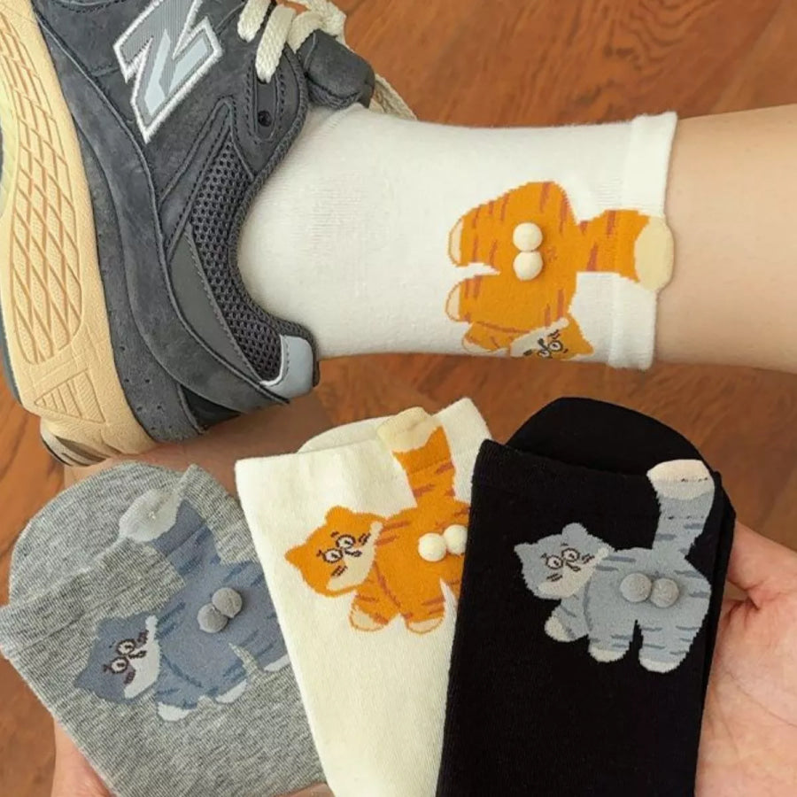 Cat Pattern Cotton Socks Apparel and Accessories