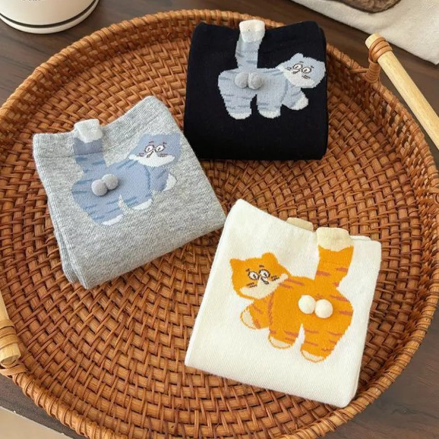 Cat Pattern Cotton Socks Apparel and Accessories