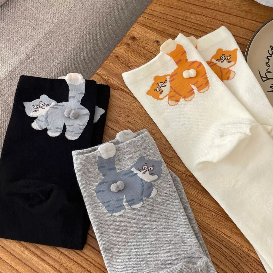 Cat Pattern Cotton Socks Apparel and Accessories