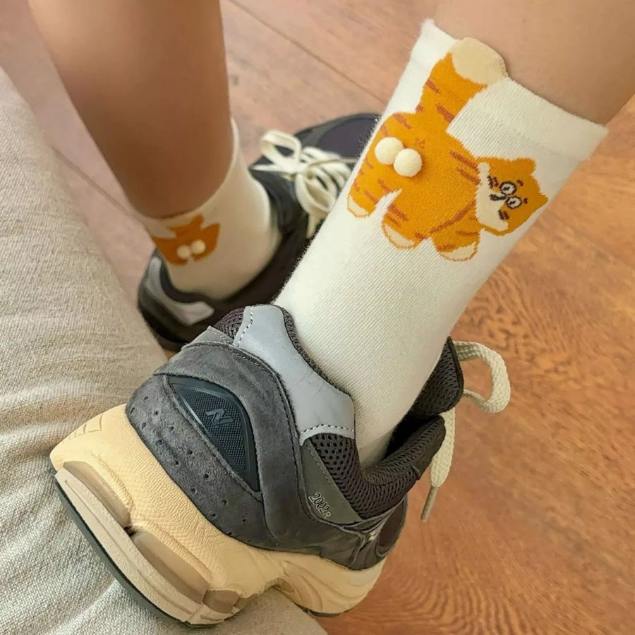 Cat Pattern Cotton Socks Apparel and Accessories