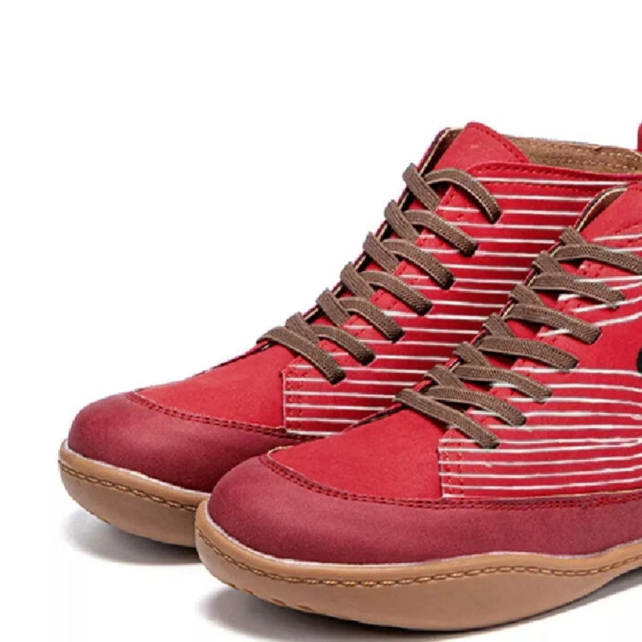 Cat Print Striped Ankle Sneakers Apparel and Accessories