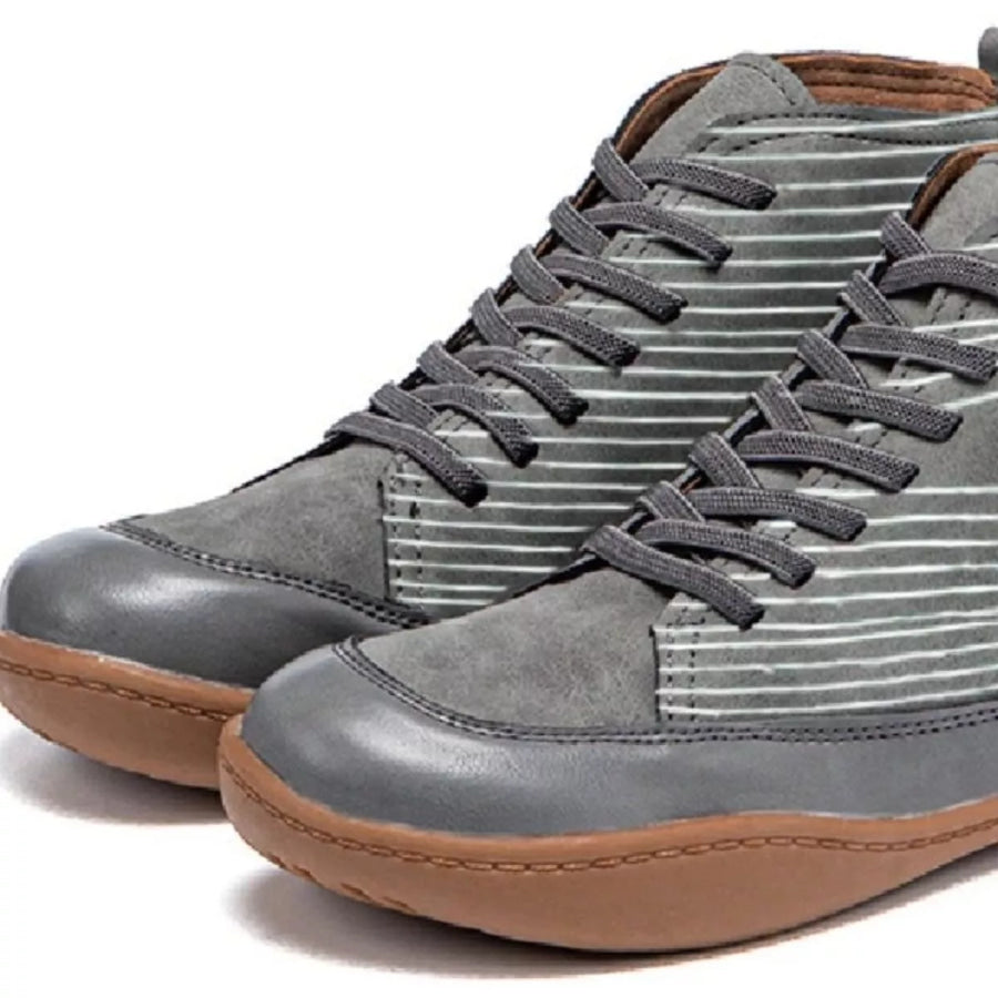 Cat Print Striped Ankle Sneakers Apparel and Accessories