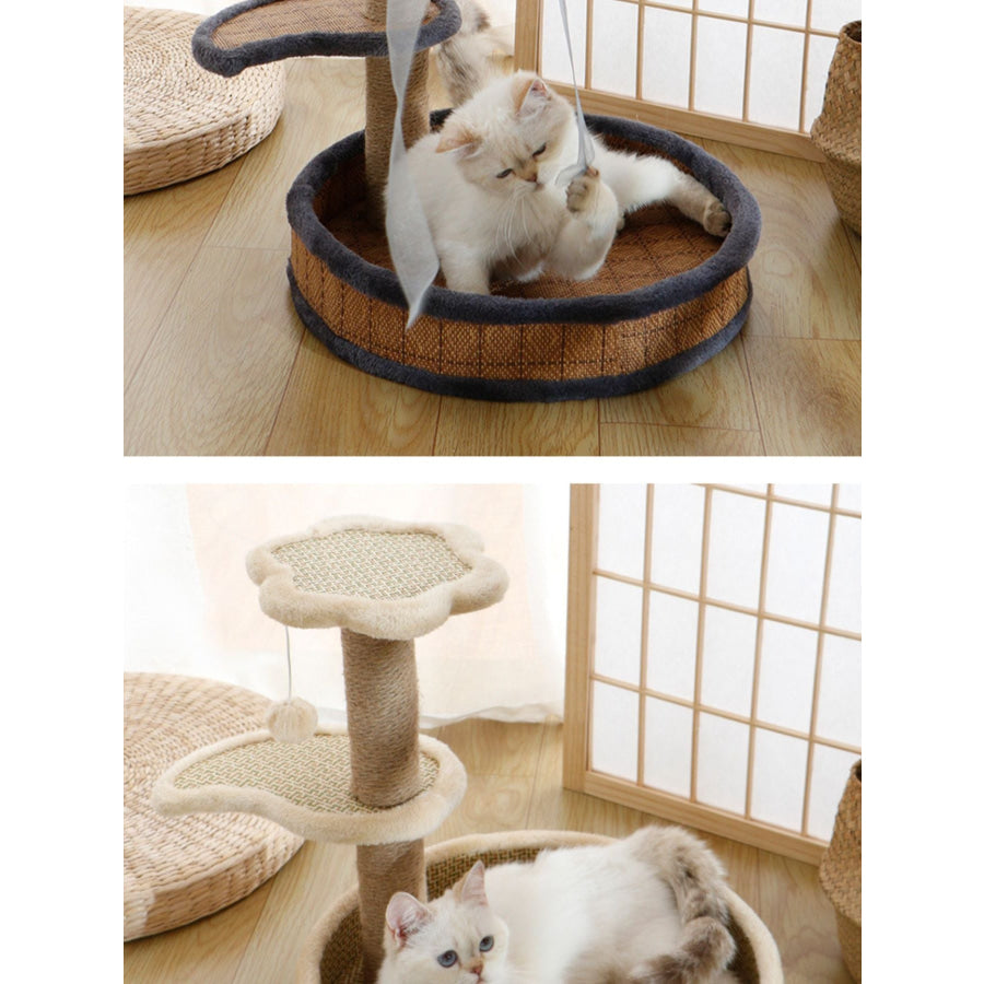 Cat Scratching Post with Cat Bed and Toy Apparel and Accessories