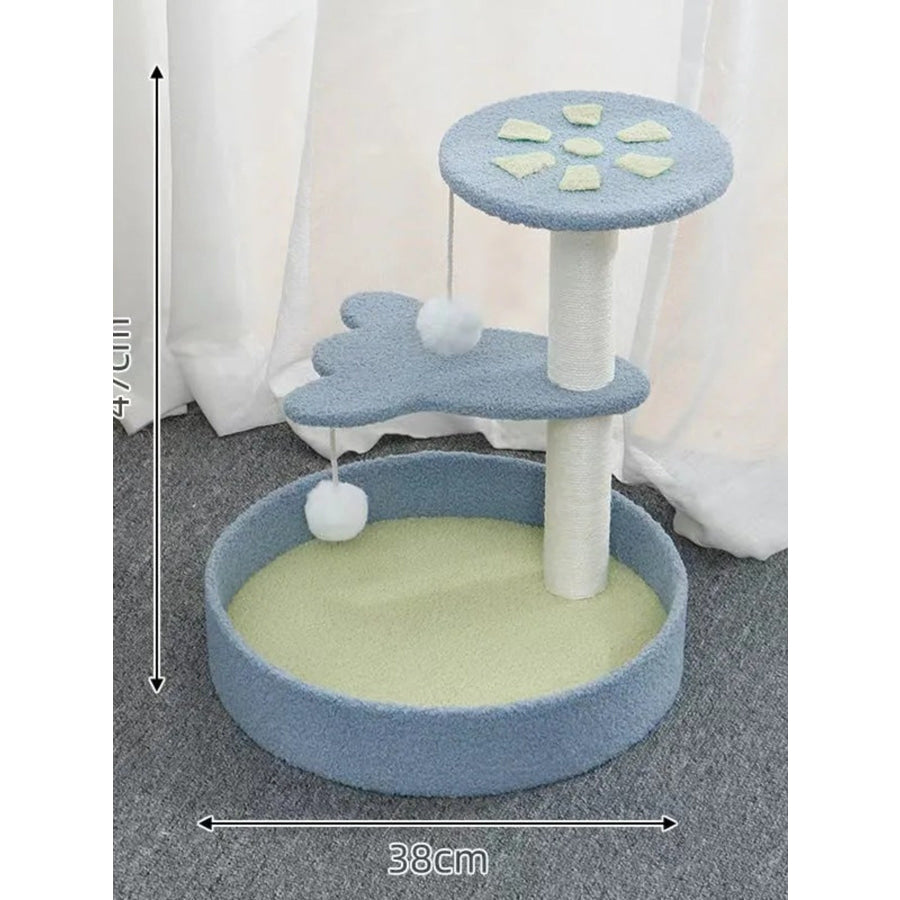 Cat Scratching Post with Cat Bed and Toy Blue Climbing Frame / One Size Apparel and Accessories