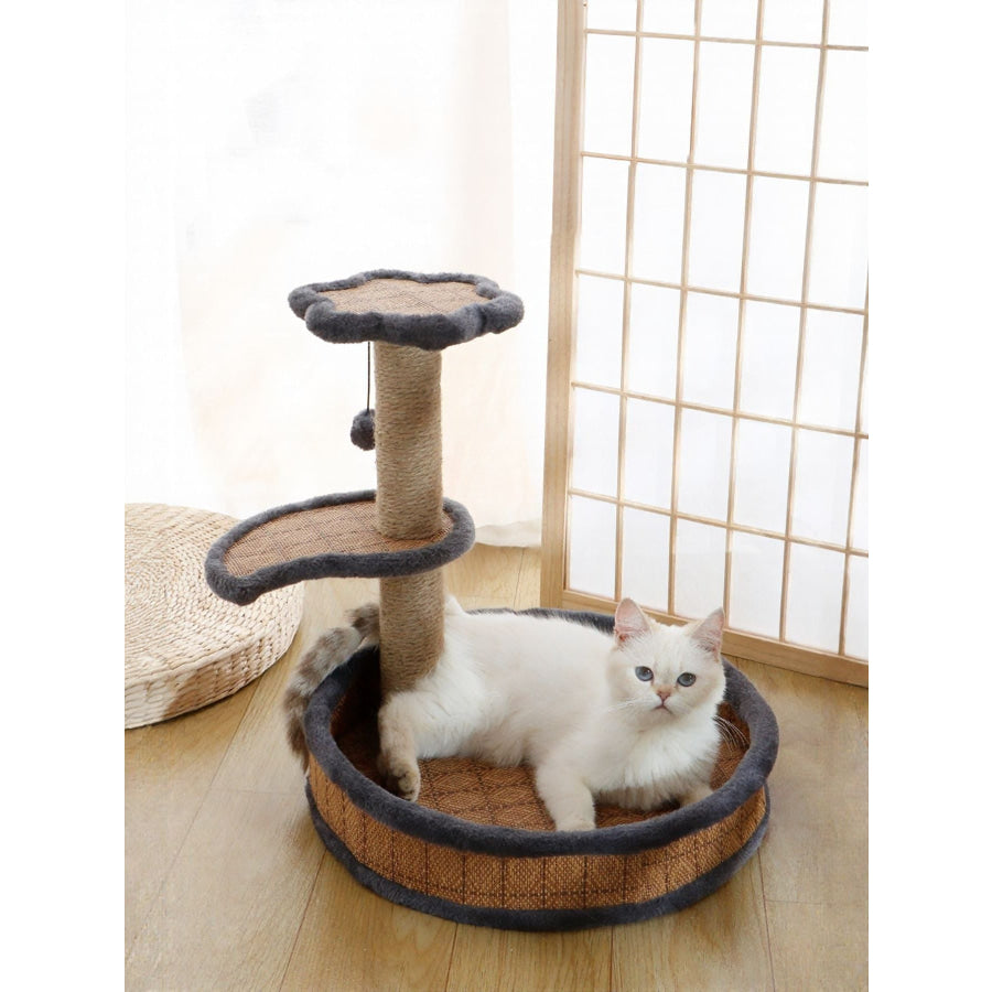 Cat Scratching Post with Cat Bed and Toy Dark Blue Climbing Frame / One Size Apparel and Accessories