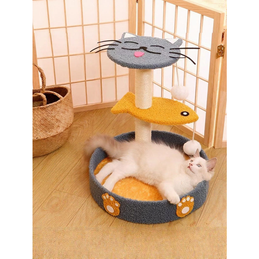 Cat Scratching Post with Cat Bed and Toy Dark Blue Climbing Frame / One Size Apparel and Accessories