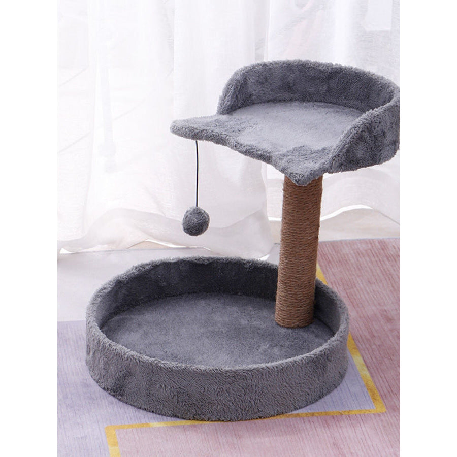 Cat Scratching Post with Cat Bed and Toy Dark Gray Climbing Frame / One Size Apparel and Accessories