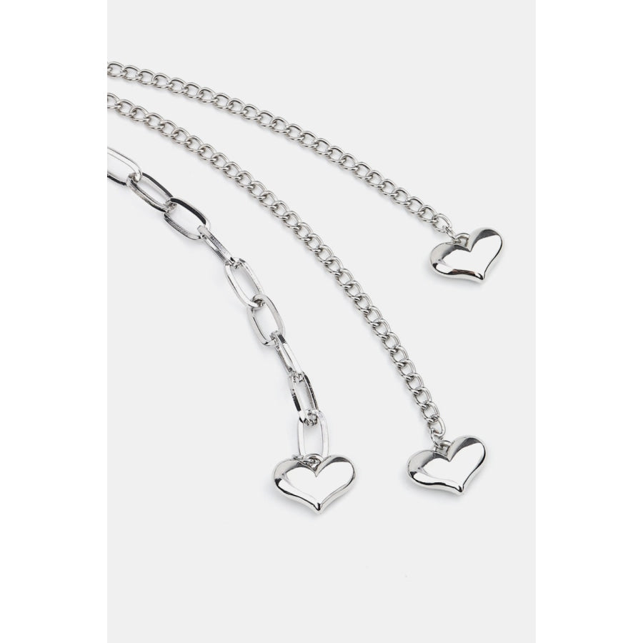 CCB Bead Heart Charm Belt Silver / One Size
