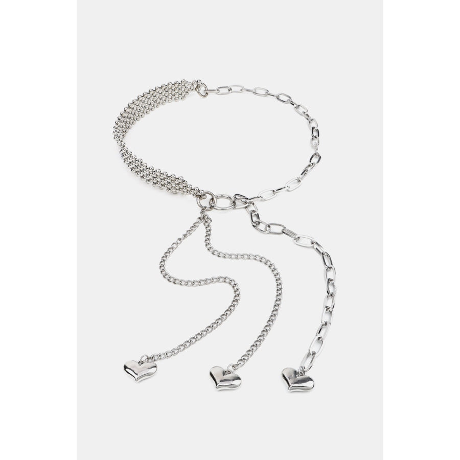 CCB Bead Heart Charm Belt Silver / One Size