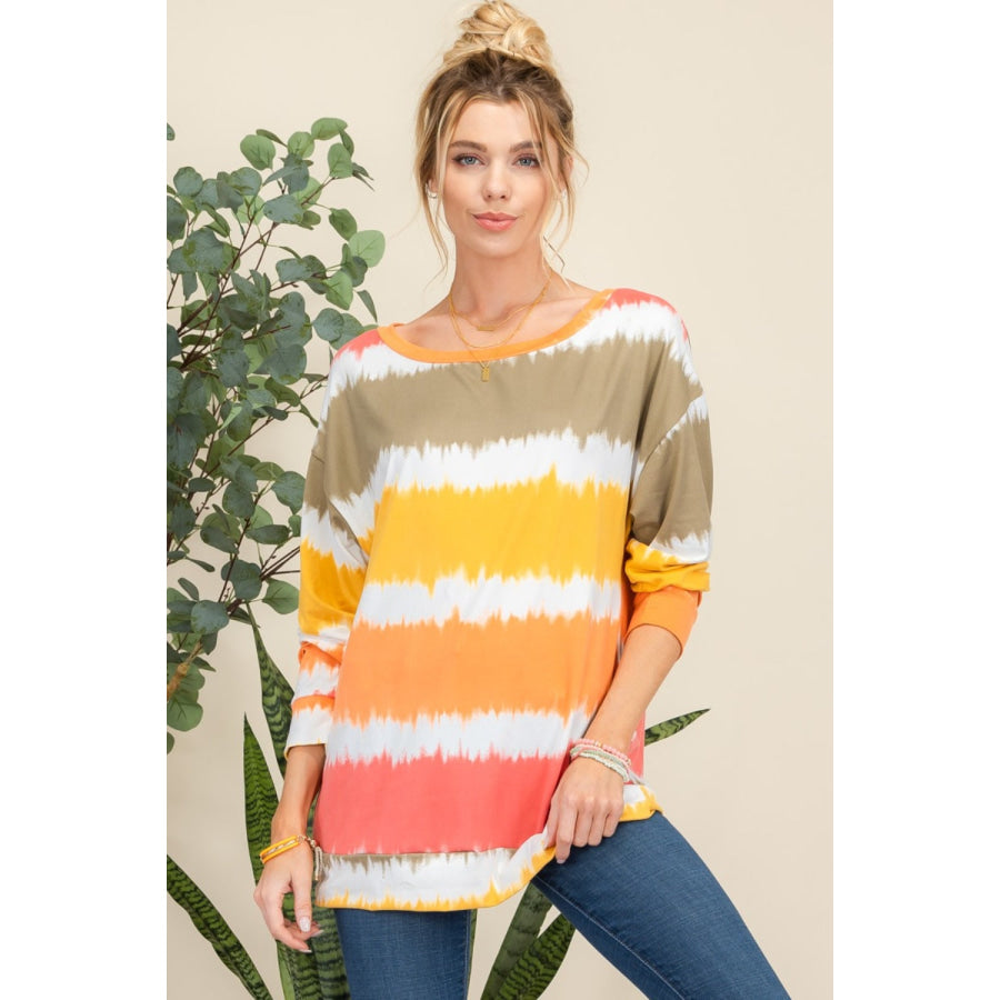 Celeste Full Size Striped Long Sleeve T-Shirt Apparel and Accessories