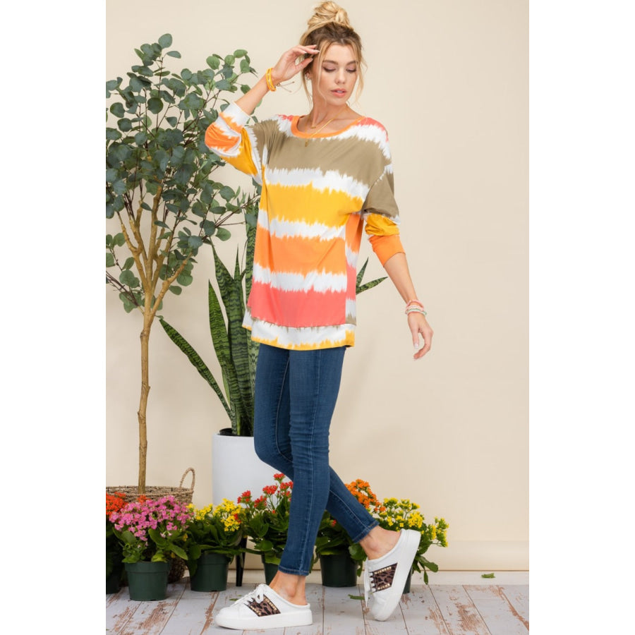 Celeste Full Size Striped Long Sleeve T-Shirt Apparel and Accessories