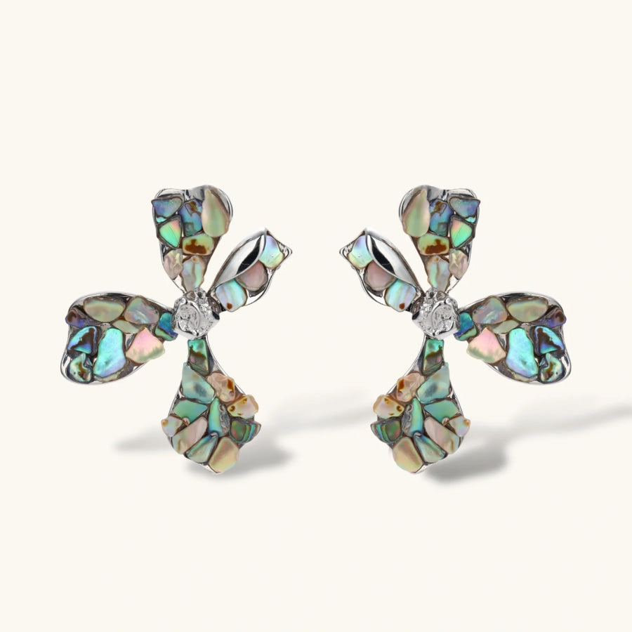 Celestial Shell Cross Studs by Sandee Rain Boutique Earrings