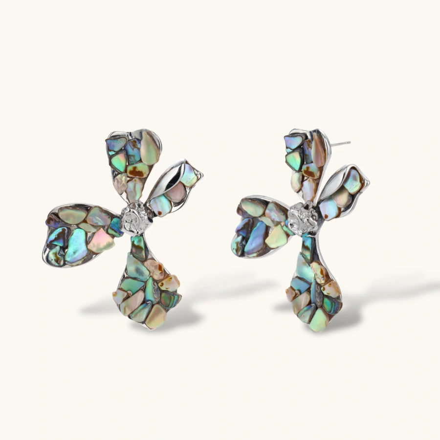 Celestial Shell Cross Studs by Sandee Rain Boutique Earrings