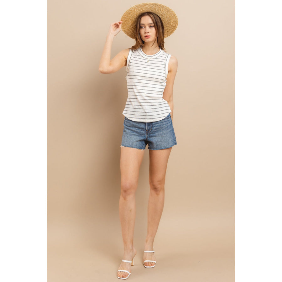 Ces Femme Striped Round Neck Tank Apparel and Accessories