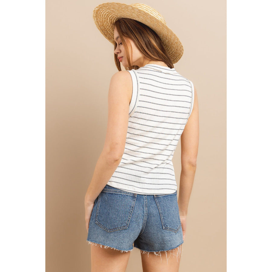 Ces Femme Striped Round Neck Tank Apparel and Accessories