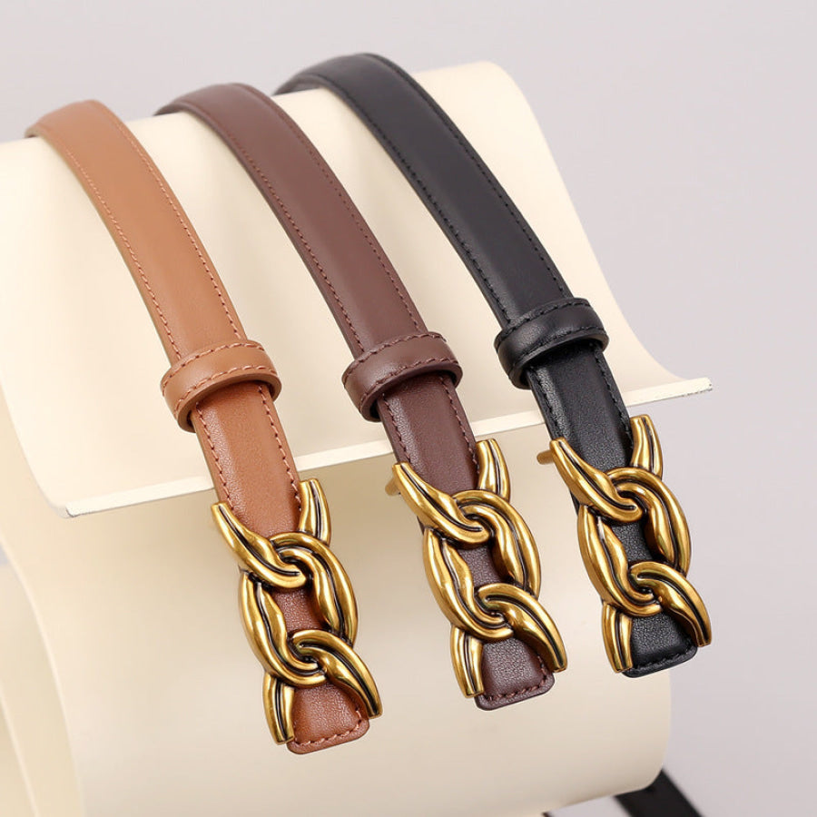 Chain Buckle Leather Belt Apparel and Accessories