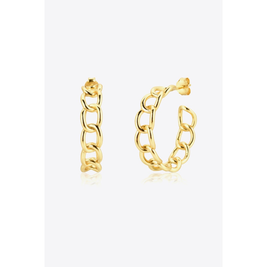 Chain C-Hoop 925 Sterling Silver Earrings Gold / One Size