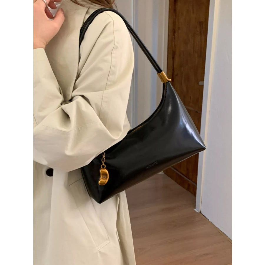 Chain Charm Leather Shoulder Bag Apparel and Accessories