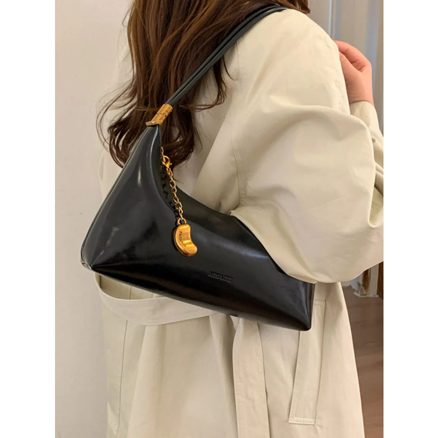 Chain Charm Leather Shoulder Bag Apparel and Accessories