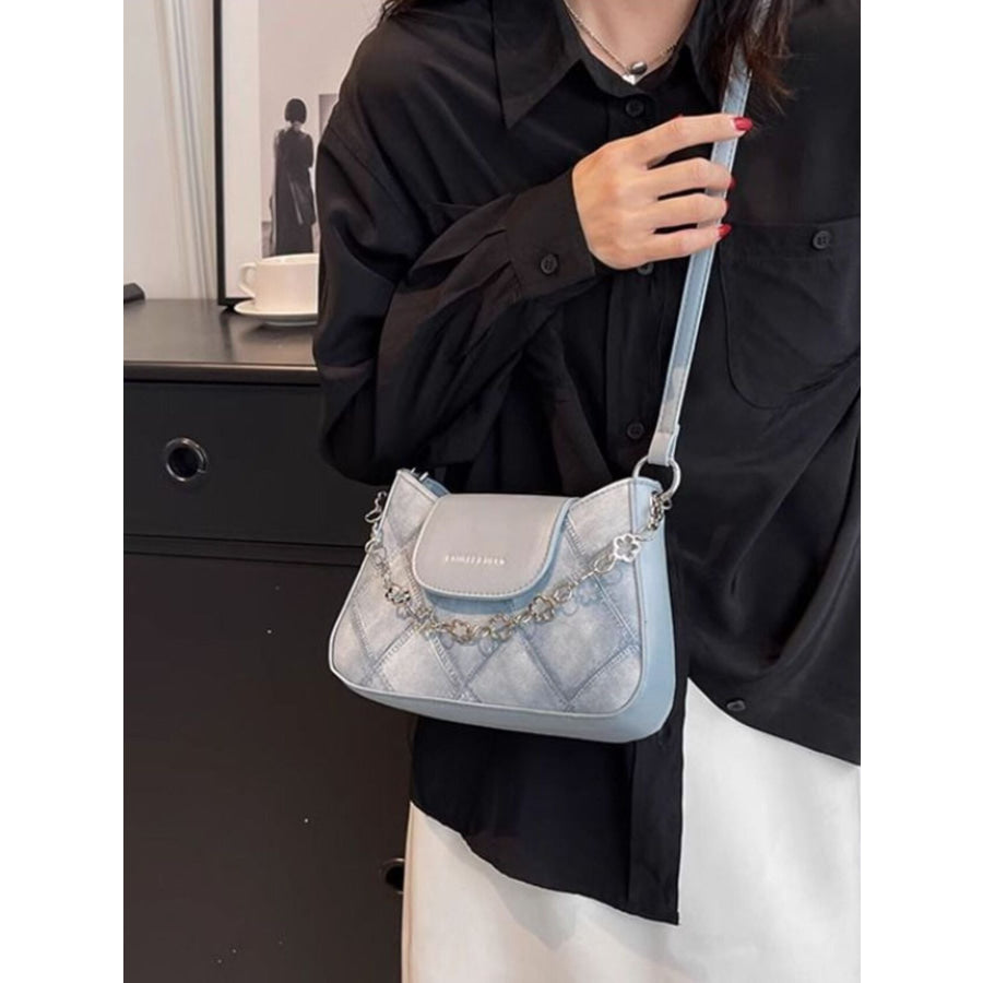 Chain Decor Leather Shoulder Bag Apparel and Accessories