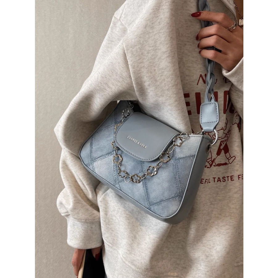 Chain Decor Leather Shoulder Bag Apparel and Accessories