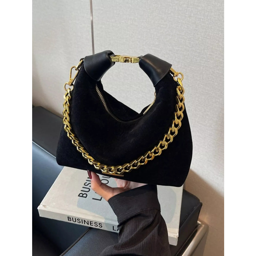 Chain Detail Crossbody Bag Black / onesize Apparel and Accessories