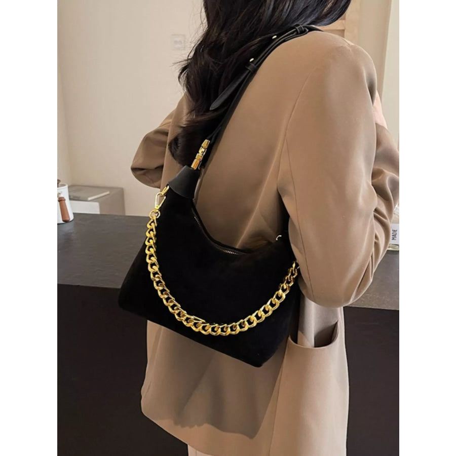 Chain Detail Crossbody Bag Black / onesize Apparel and Accessories