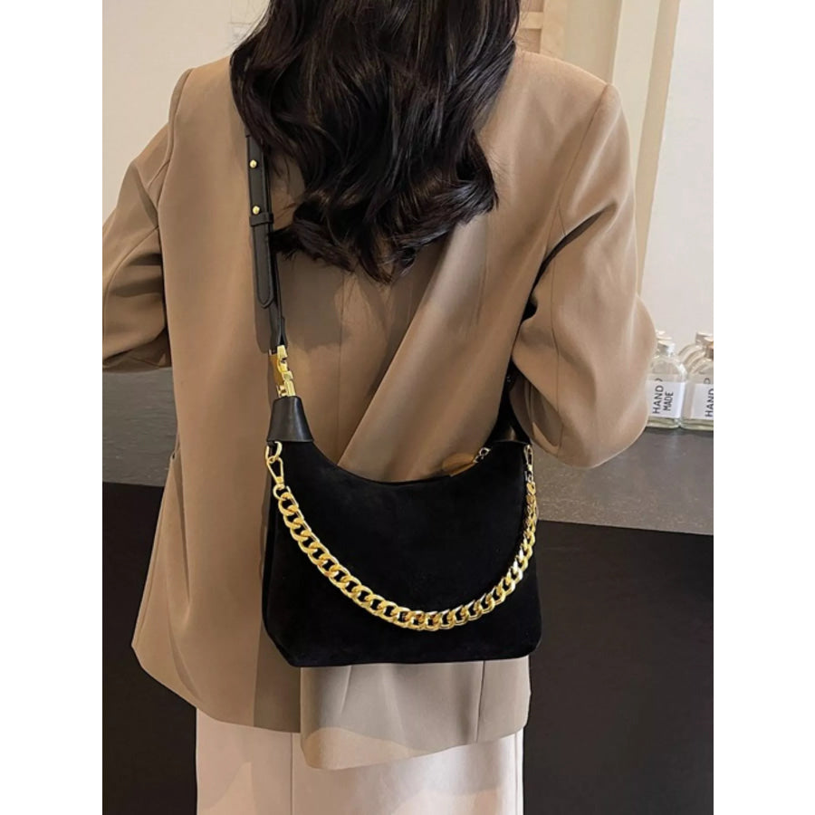 Chain Detail Crossbody Bag Black / onesize Apparel and Accessories