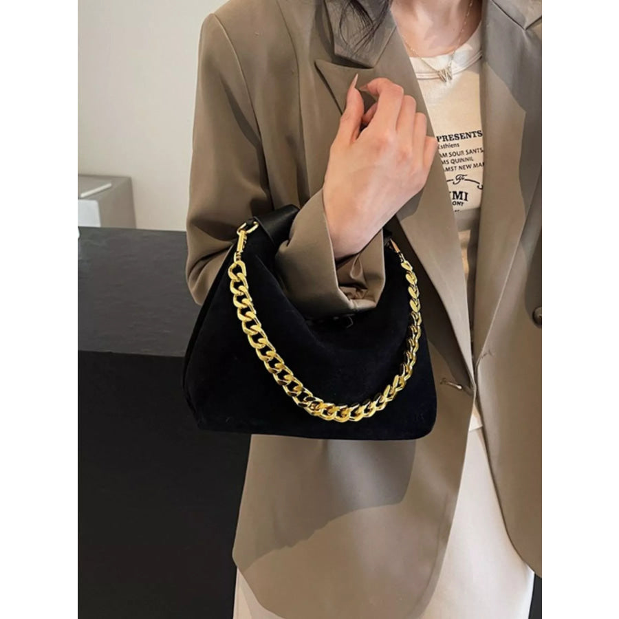 Chain Detail Crossbody Bag Black / onesize Apparel and Accessories