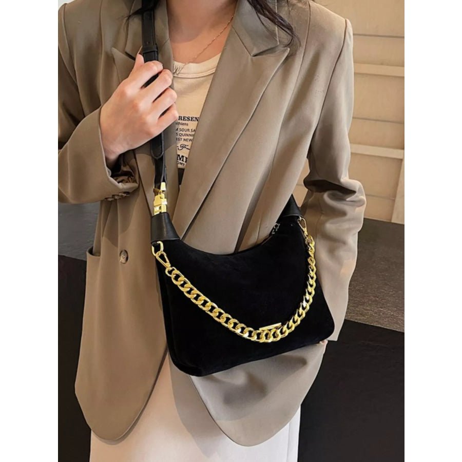 Chain Detail Crossbody Bag Black / onesize Apparel and Accessories