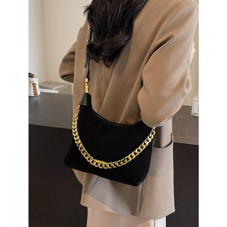 Chain Detail Crossbody Bag Black / onesize Apparel and Accessories