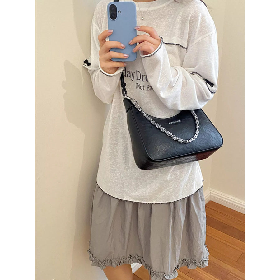 Chain Detail Shoulder Bag Apparel and Accessories