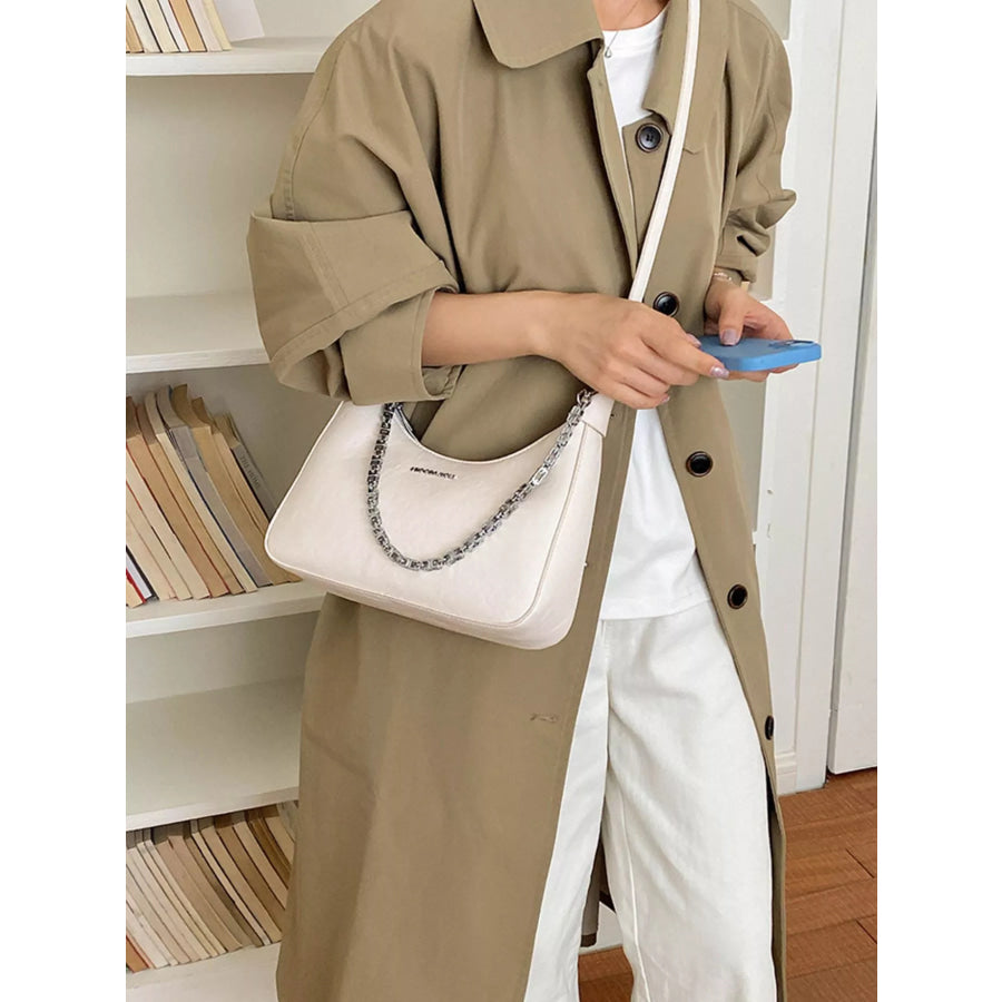 Chain Detail Shoulder Bag Off-white / onesize Apparel and Accessories