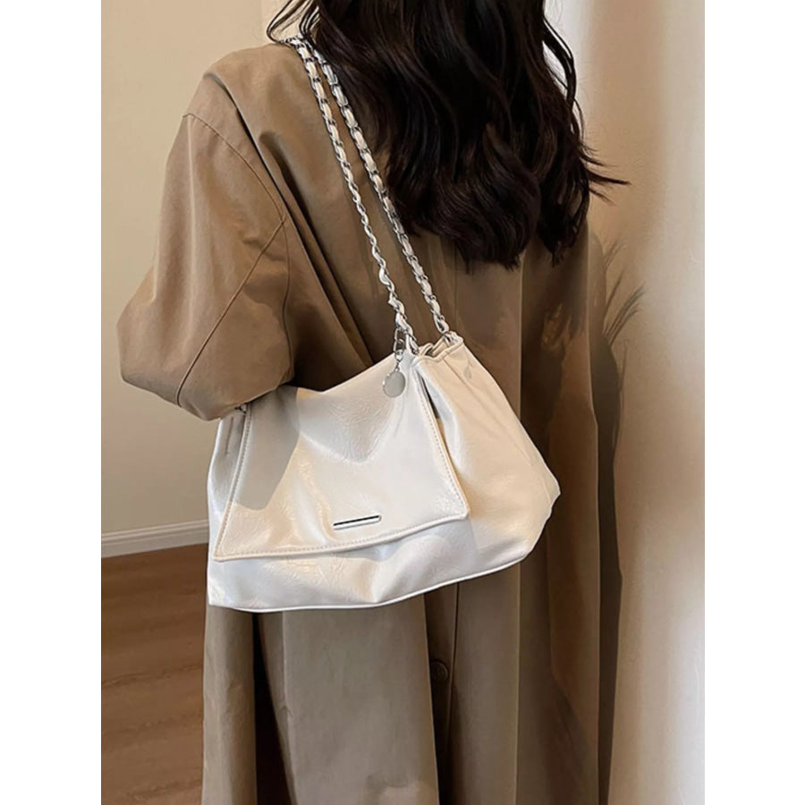 Chain Strap Shoulder Bag Beige / onesize Apparel and Accessories