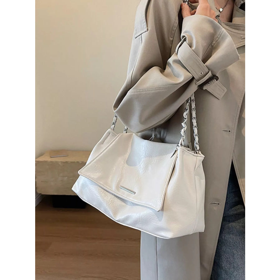 Chain Strap Shoulder Bag Beige / onesize Apparel and Accessories